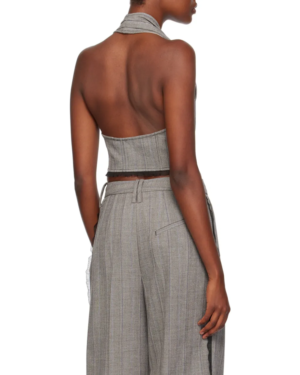 Grey Herringbone Suiting Vest