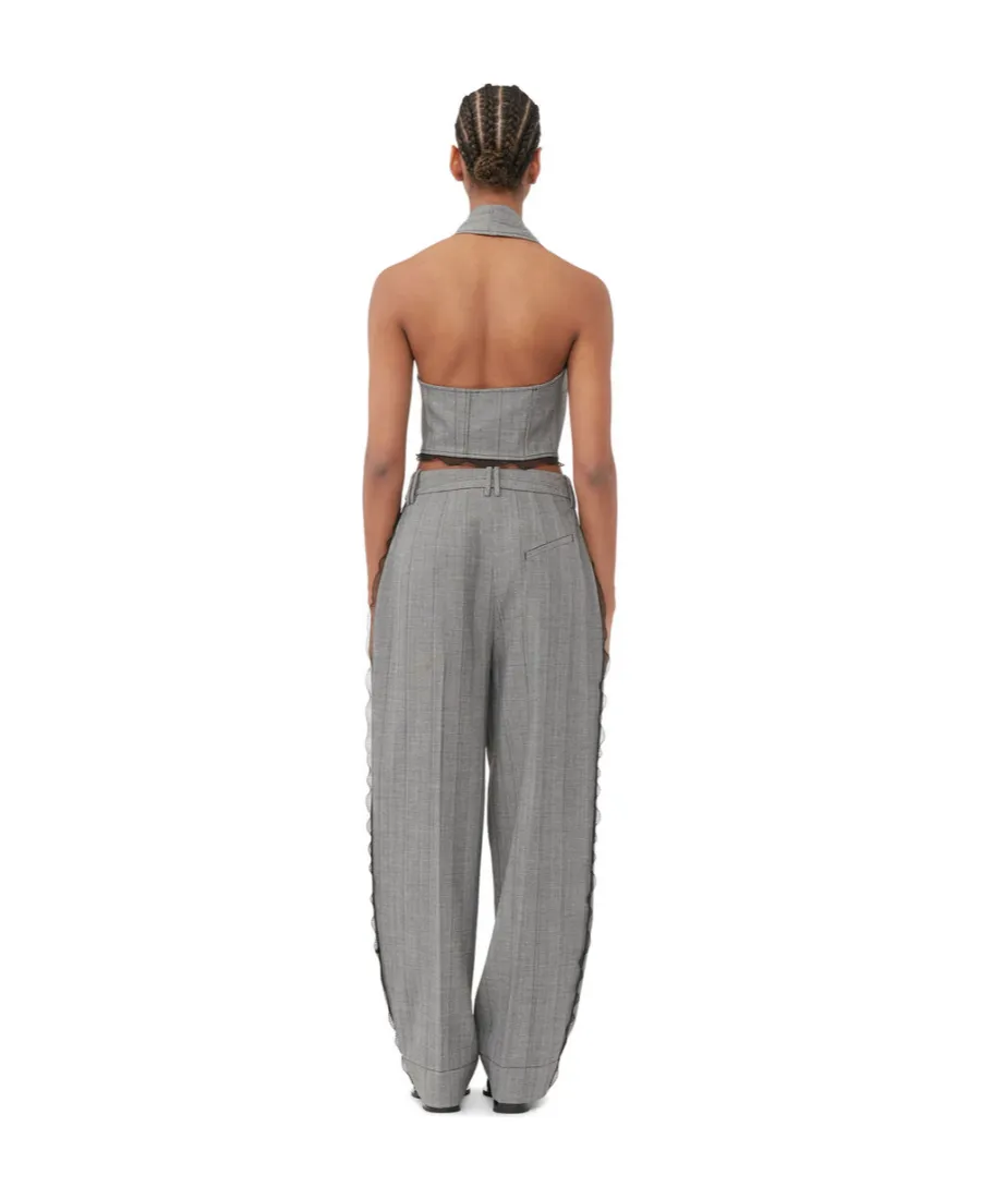 Grey Herringbone Suiting Vest