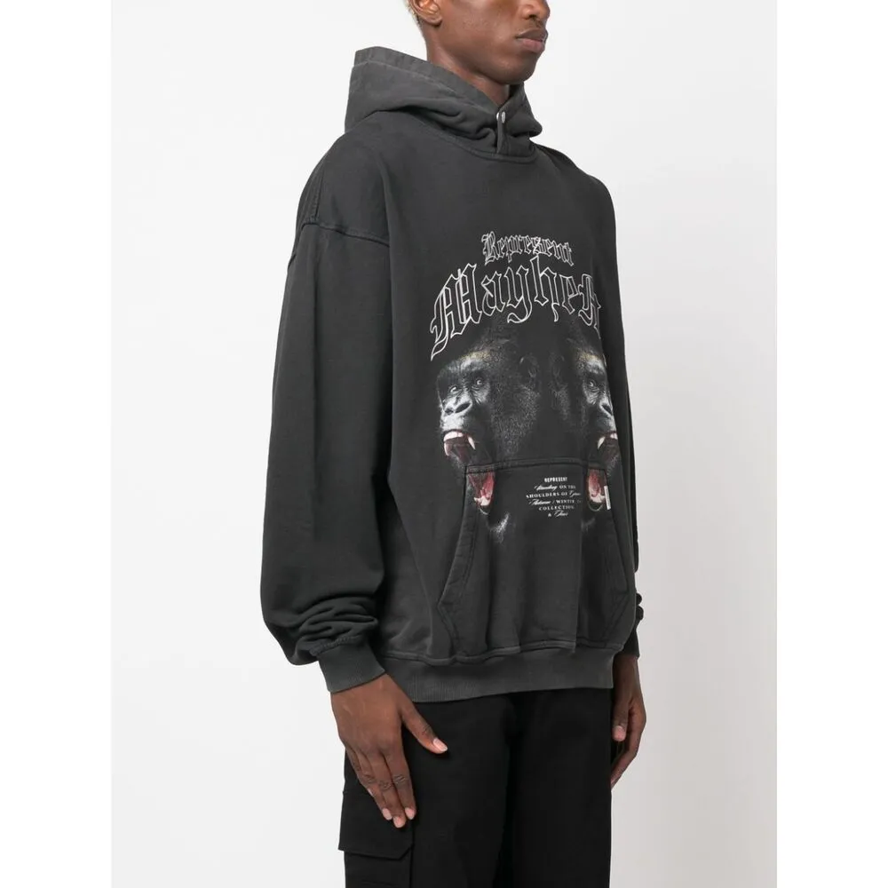 Blackletter-Print Cotton Hoodie
