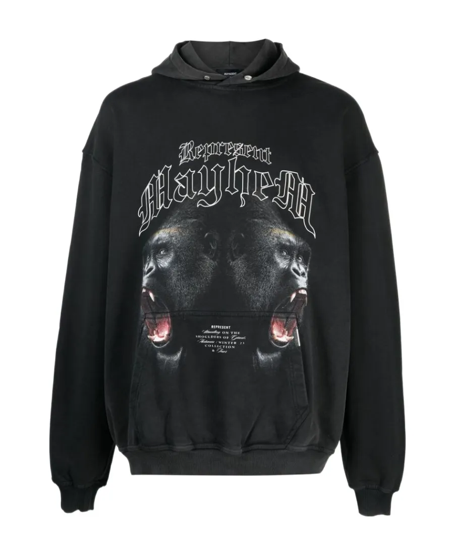 Blackletter-Print Cotton Hoodie