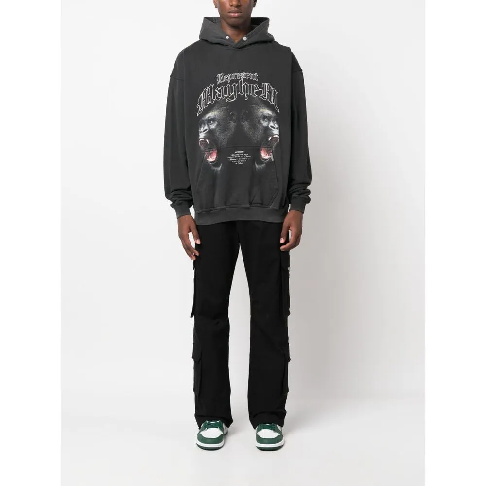Blackletter-Print Cotton Hoodie