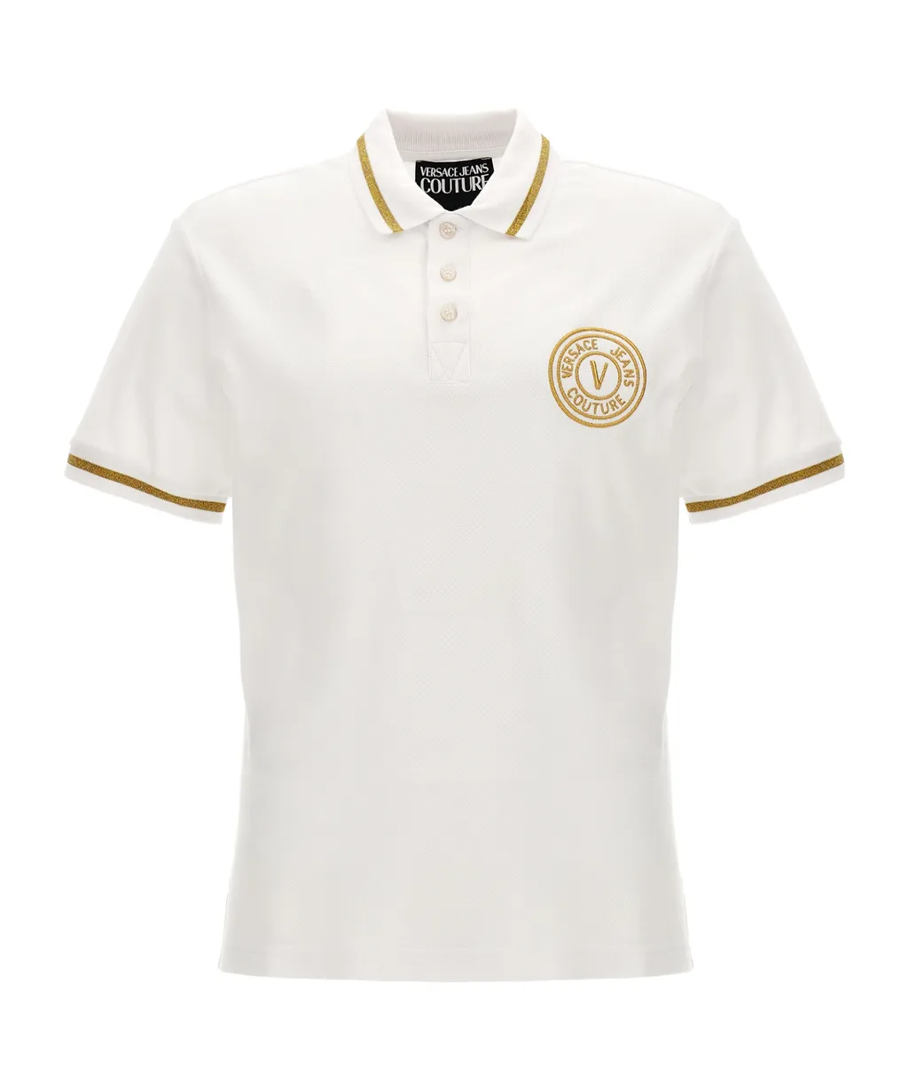 Versace Jeans Couture Logo-Embroidered Short-Sleeved Polo Shirt