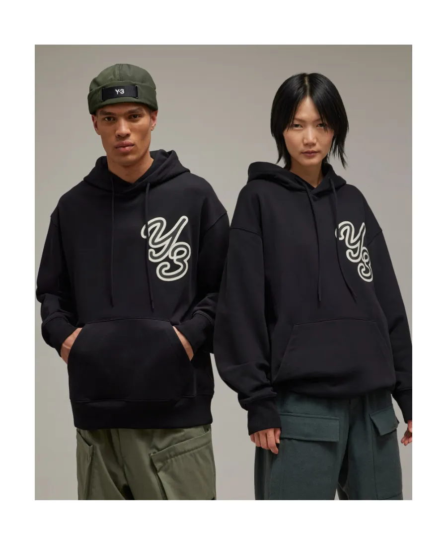 Y-3 Logo-Printed Drawstring Hoodie