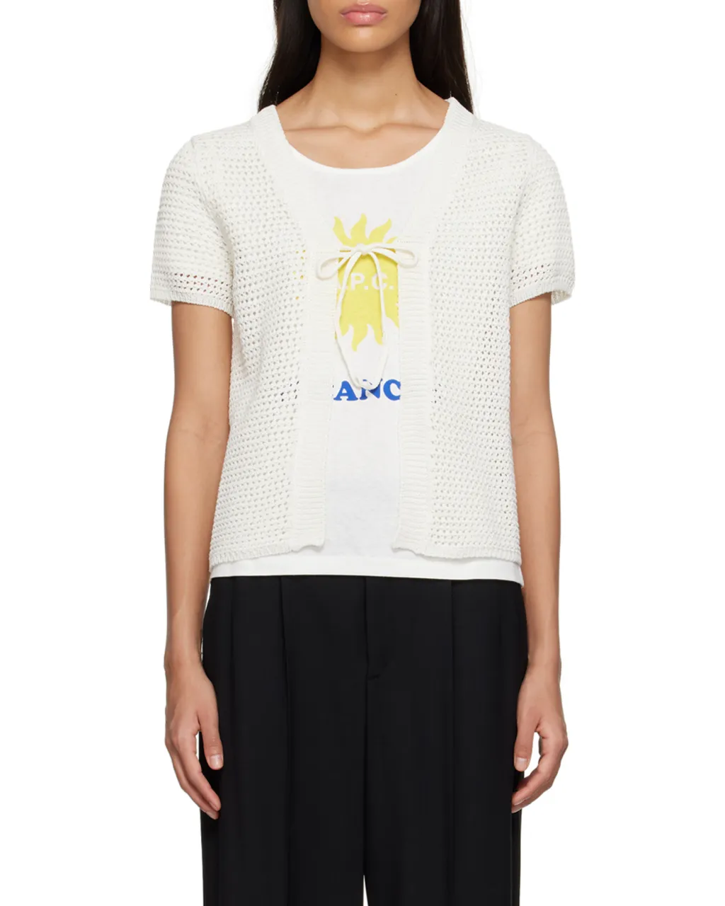 A.P.C. Tie-Front Knitted Cardigan