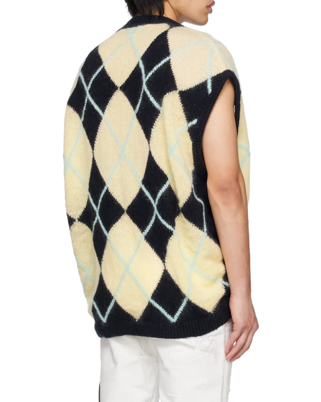 Logo-Patch Argyle Knitted Vest