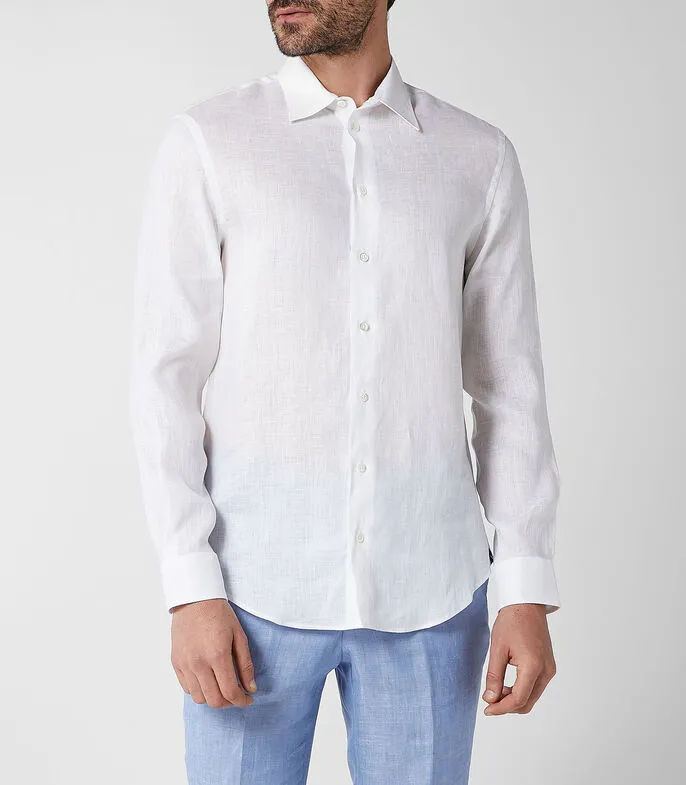 Emporio Armani Buttoned Curved Hem Shirt