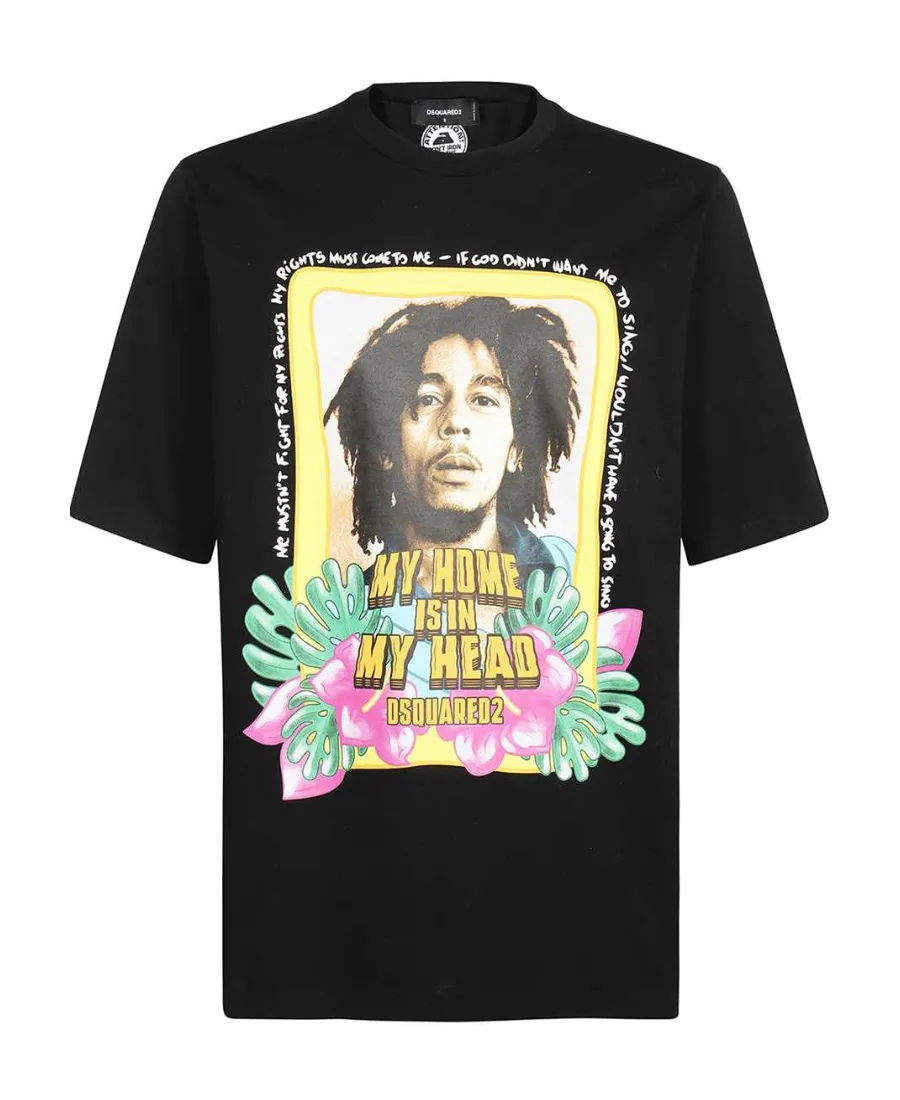 Dsquared2 Graphic Printed Straight Hem T-Shirt