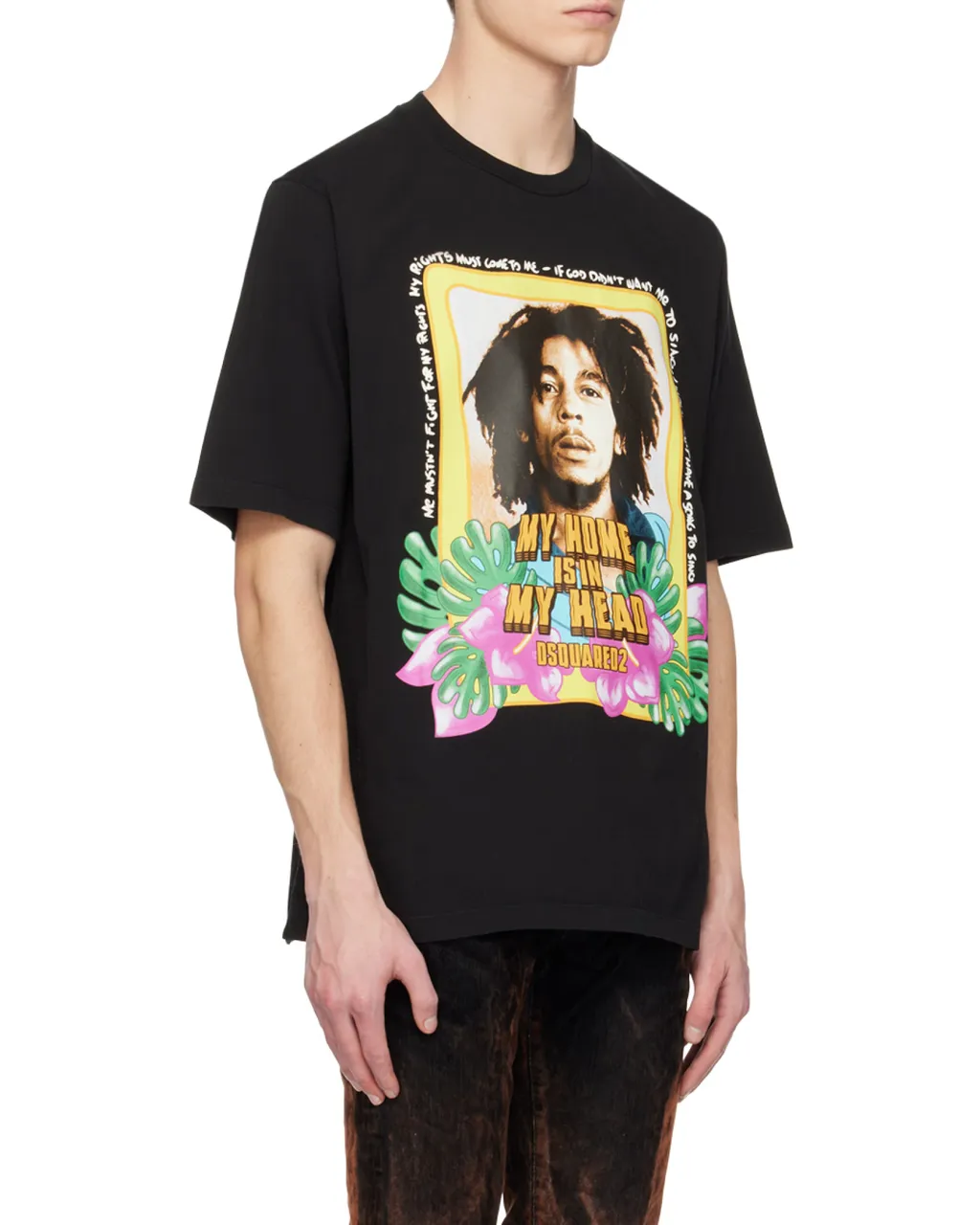 Dsquared2 Graphic Printed Straight Hem T-Shirt