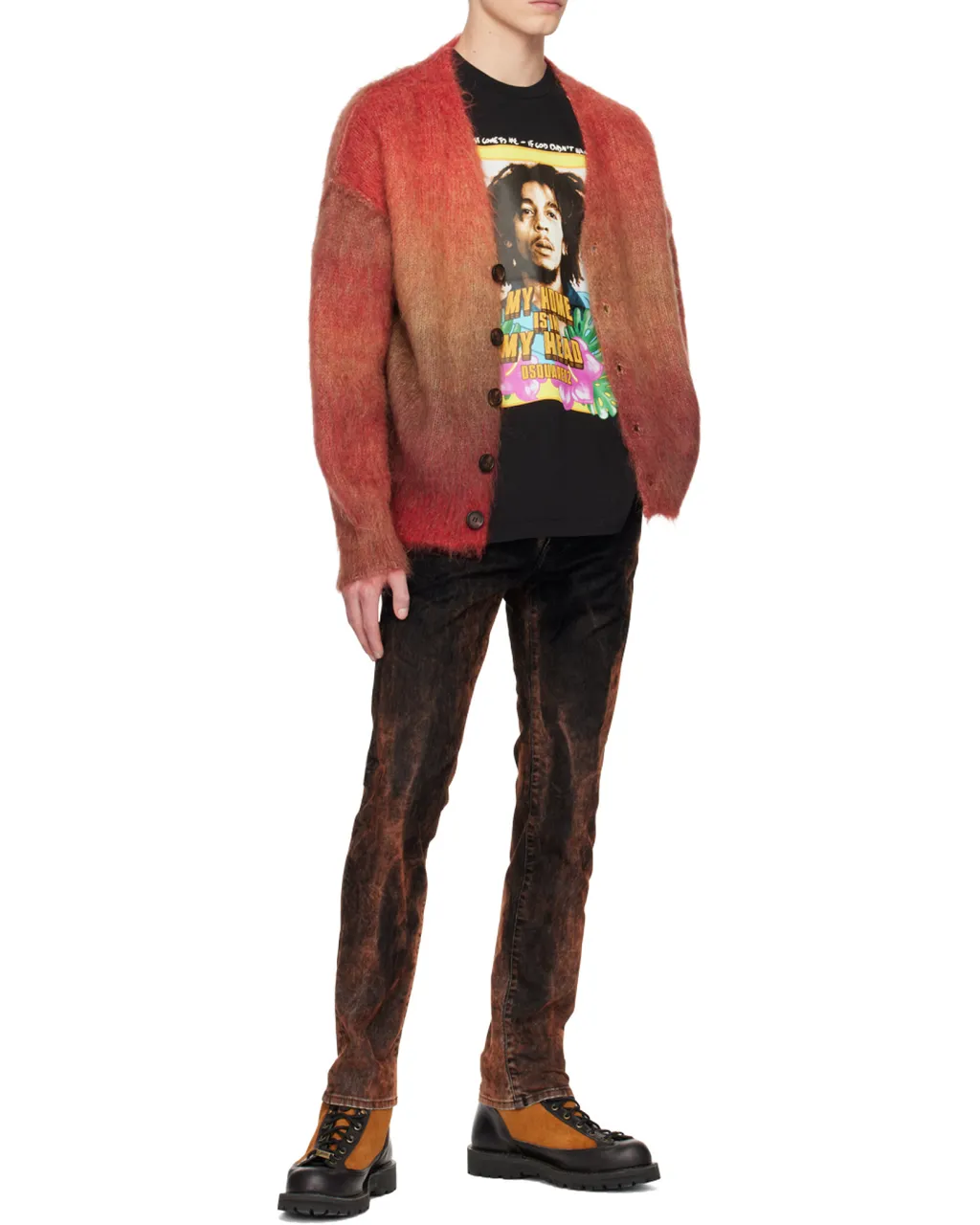 Dsquared2 Graphic Printed Straight Hem T-Shirt