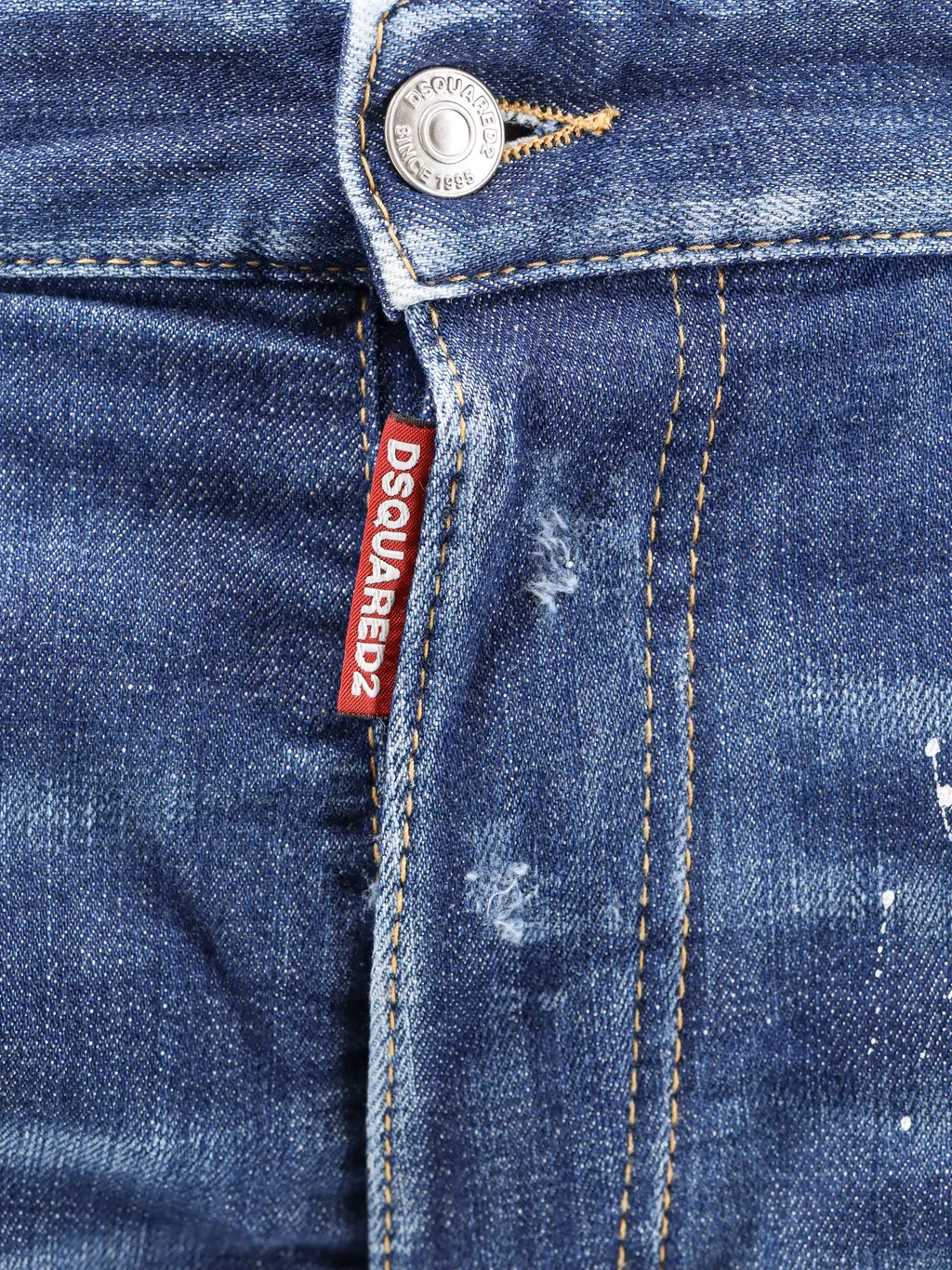 Paint-Splatter Denim Shorts