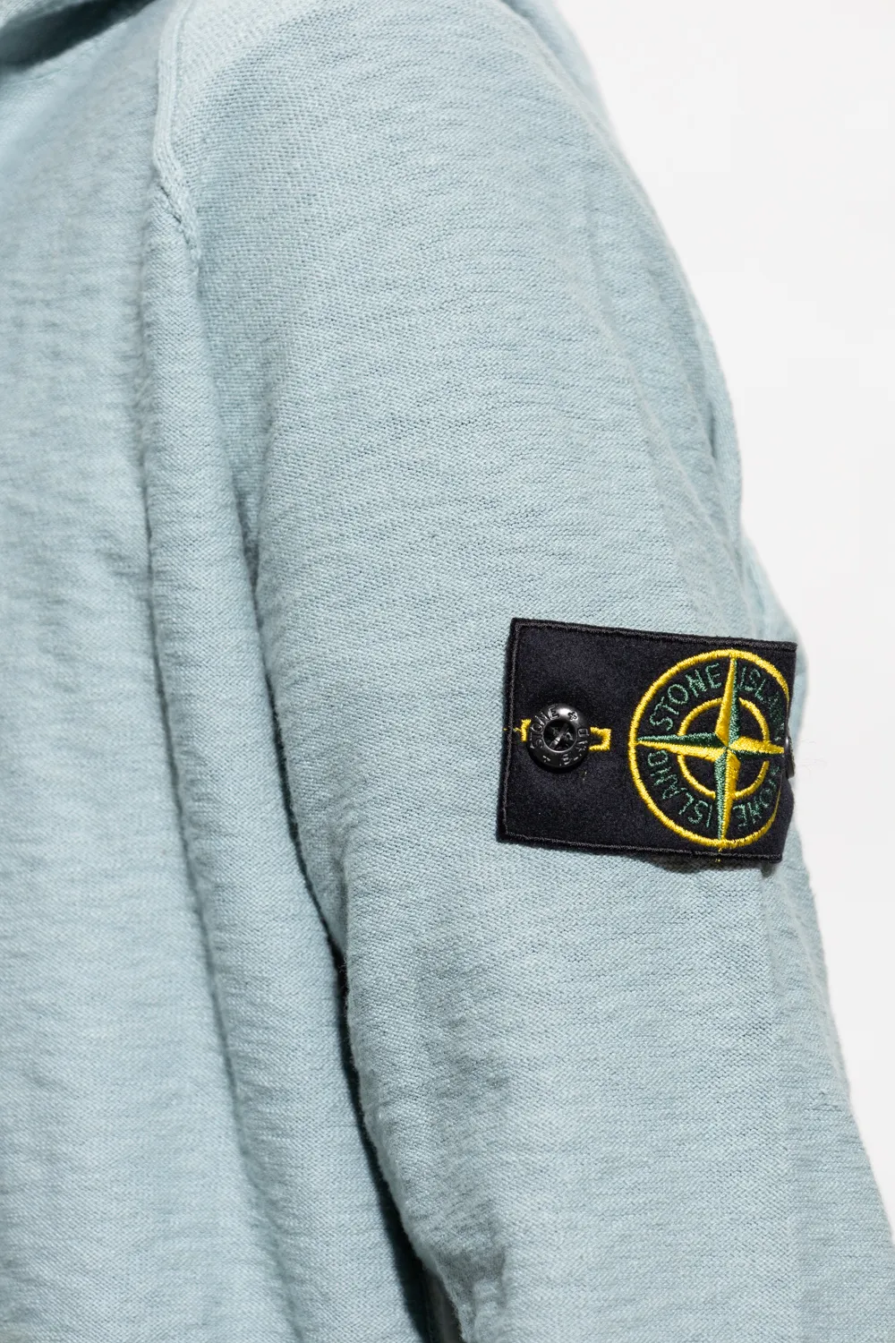 Logo Patch Slub Zip-Up Hoodie