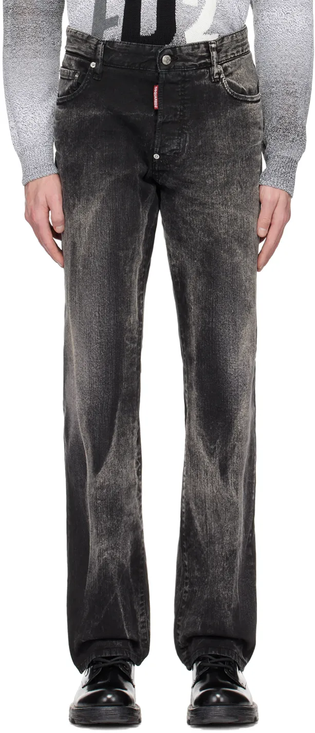 Dsquared2 Straight-Leg Logo Patch Jeans