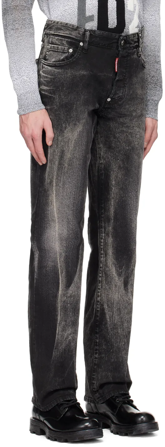 Dsquared2 Straight-Leg Logo Patch Jeans