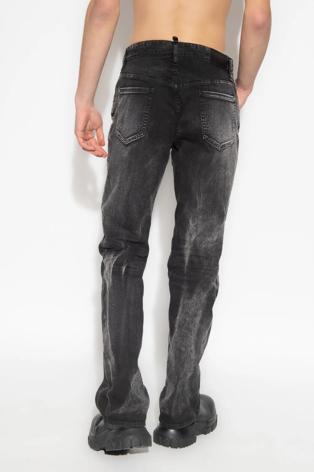 Dsquared2 Straight-Leg Logo Patch Jeans