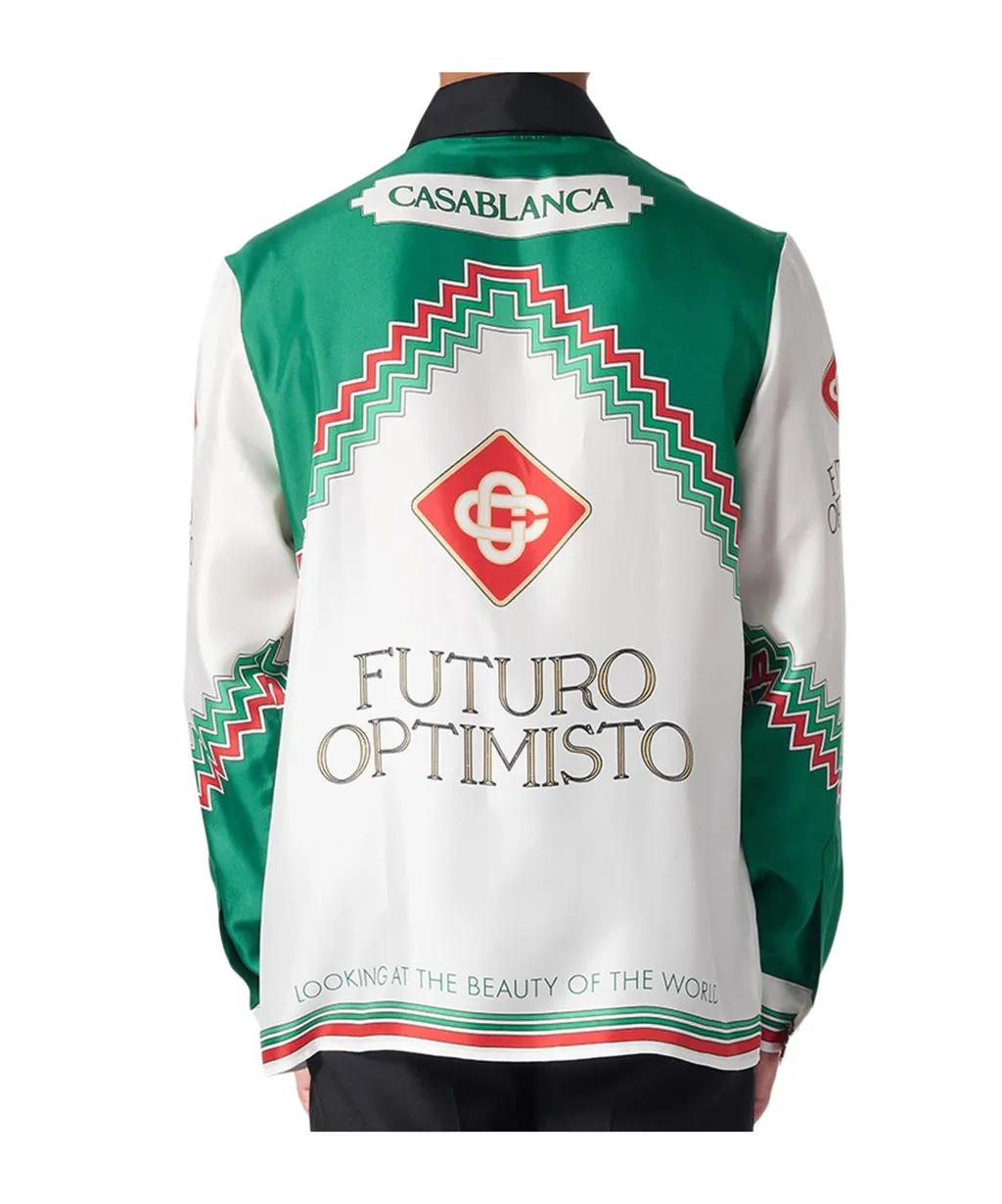 Graphic-Print Silk Shirt