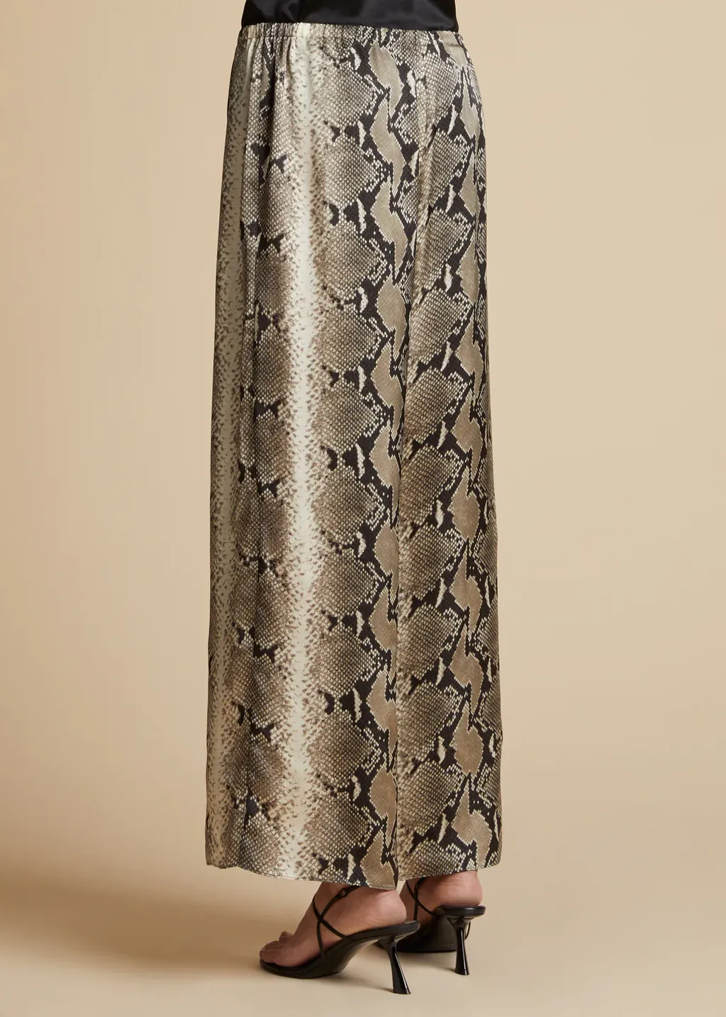 Mindy Snake-Print Crop Trousers