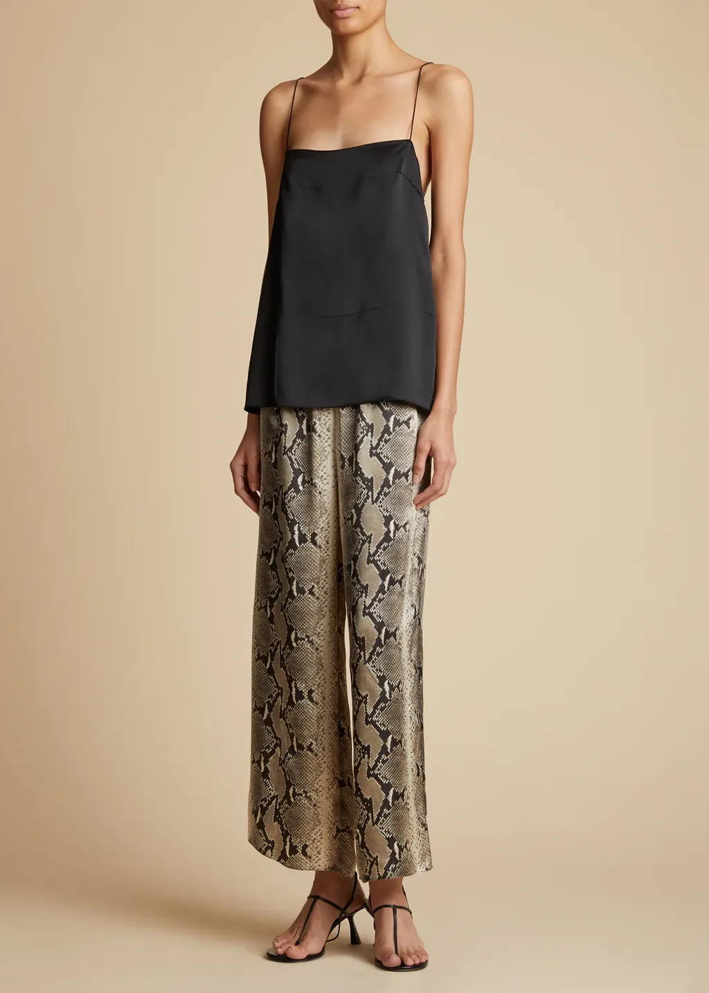 Mindy Snake-Print Crop Trousers