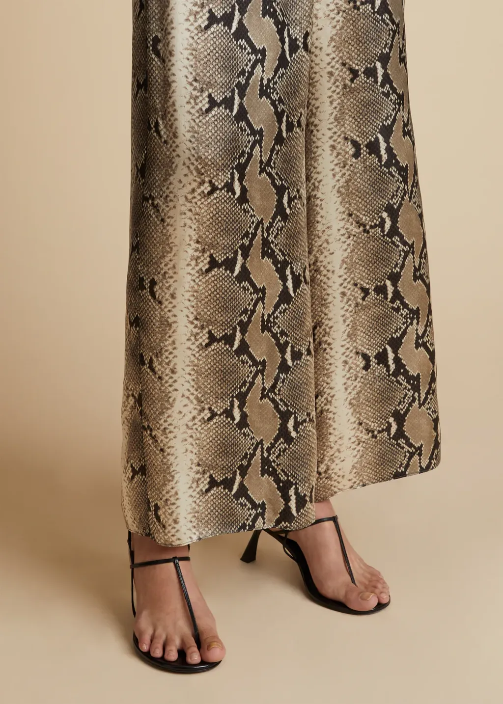 Mindy Snake-Print Crop Trousers