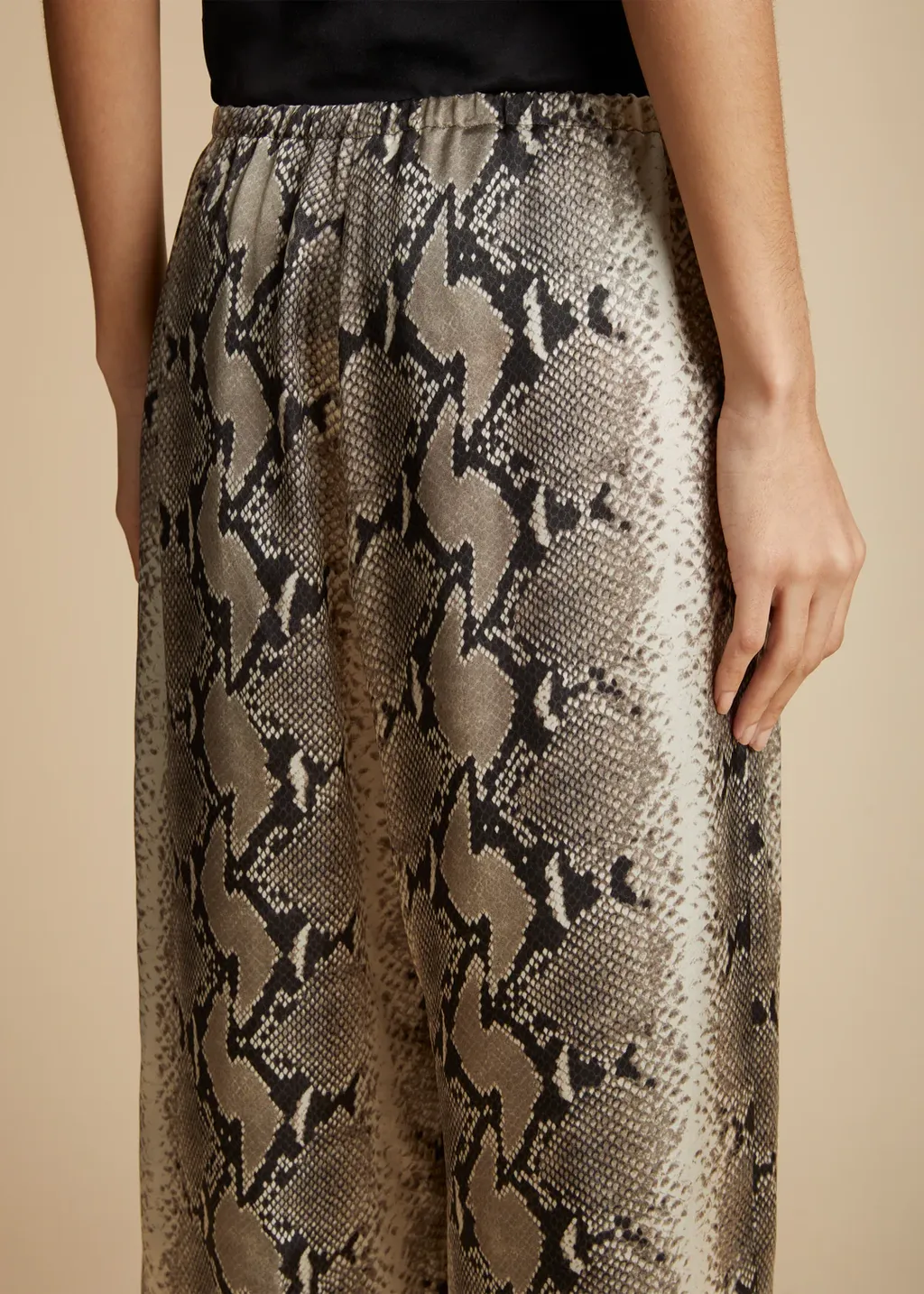 Mindy Snake-Print Crop Trousers