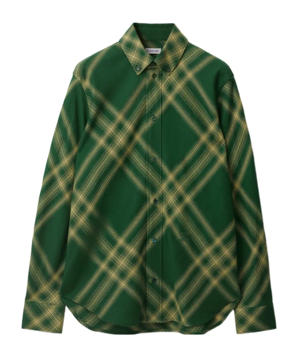 Check-Pattern Wool Shirt