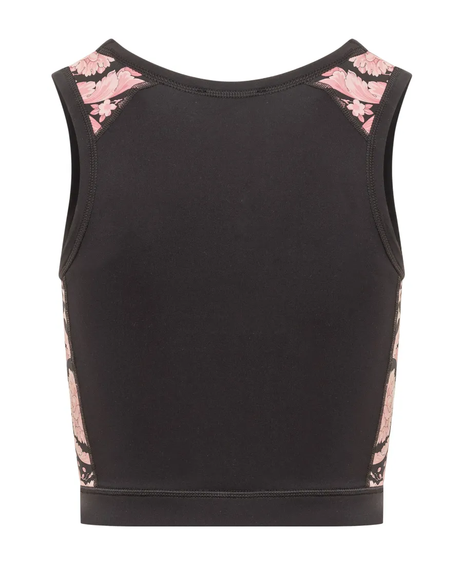 Versace Logo Detailed Crewneck Cropped Sports Top
