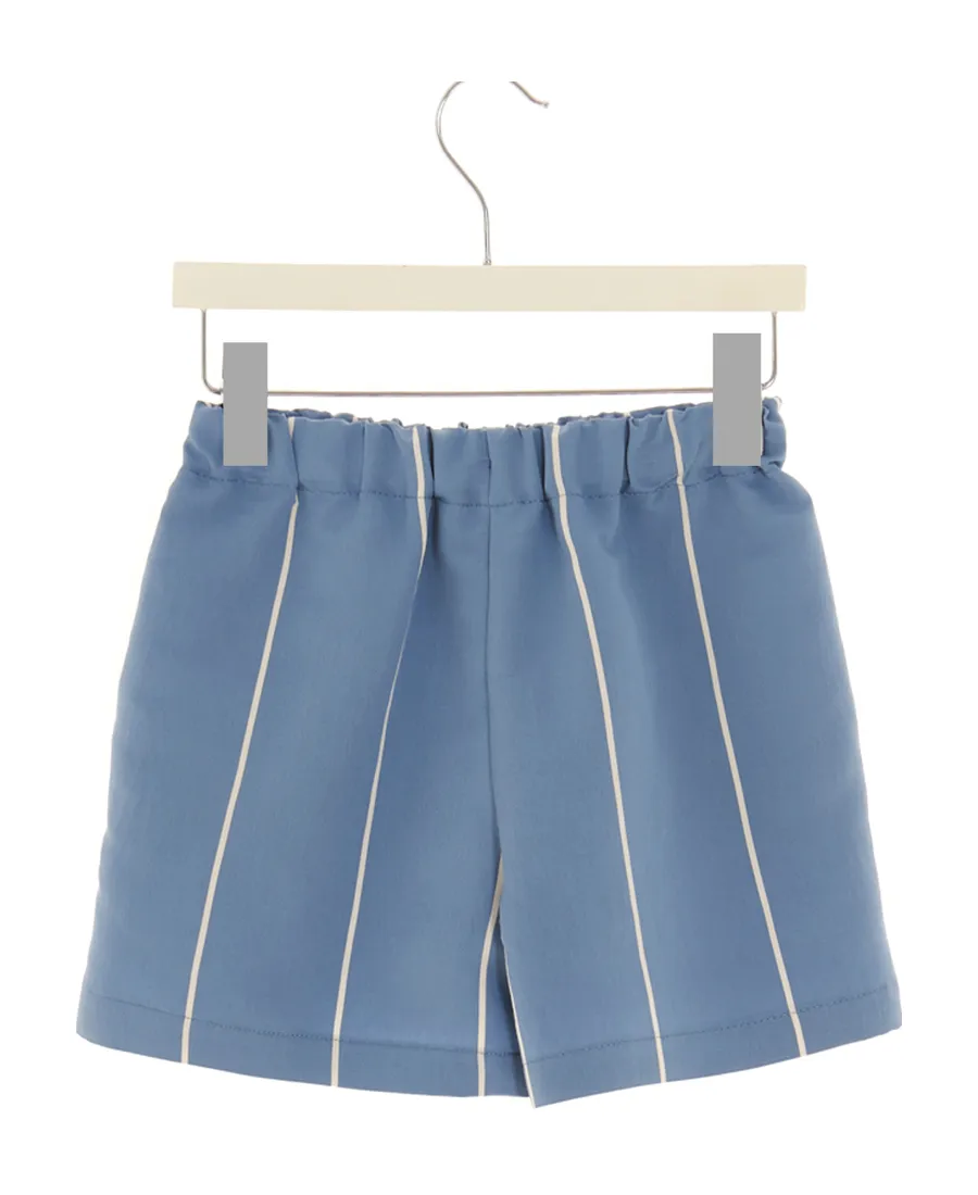 Douuod Kids Mid-Rise Striped Straight-Leg Shorts