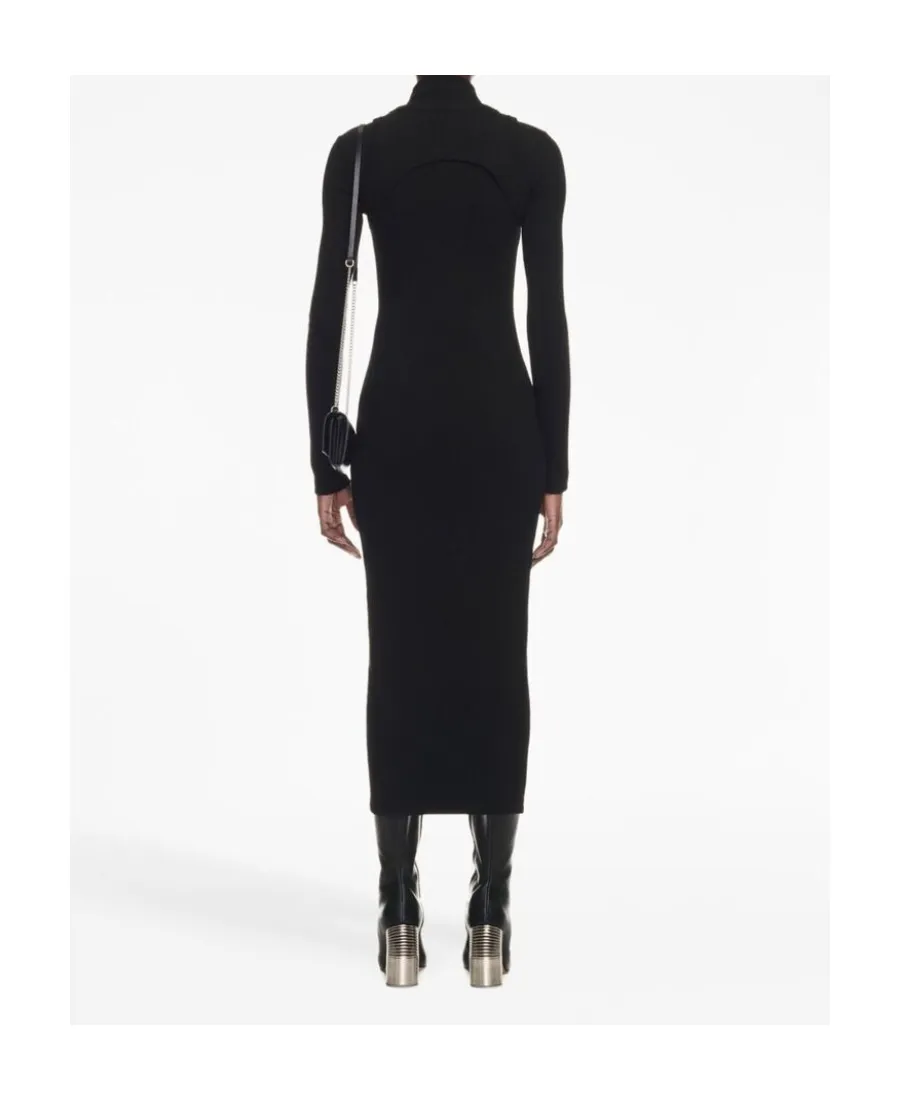 Off-White Logo Printed Long-Sleeved Dress