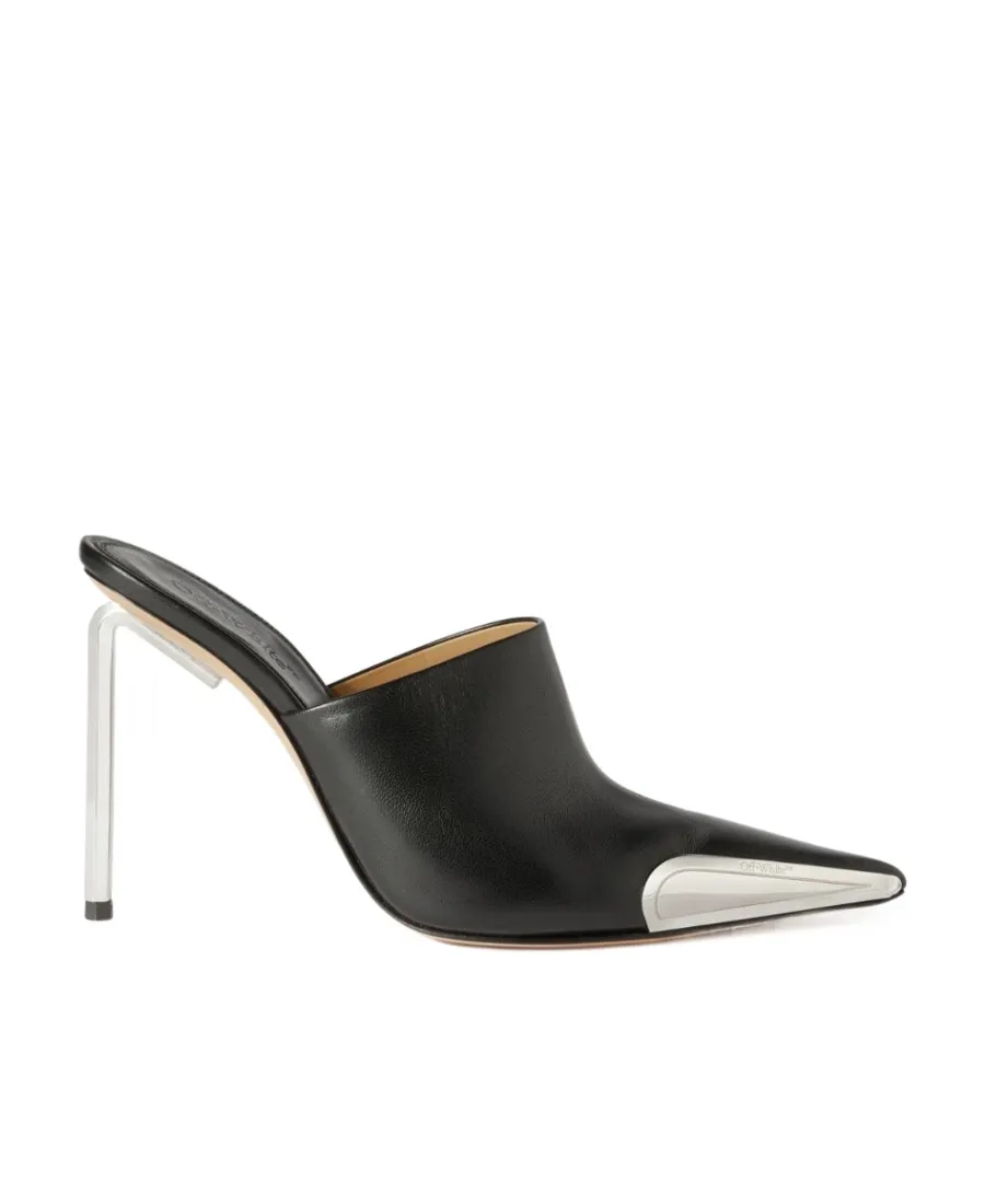 Off-White Pointed Toe Slip-On Mules