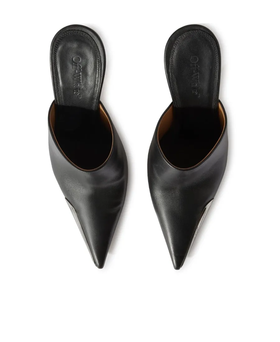 Off-White Pointed Toe Slip-On Mules