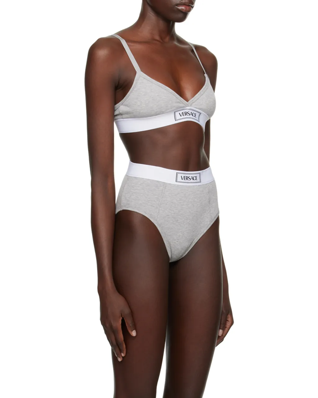 Versace Logo-Patch V-Neck Bra