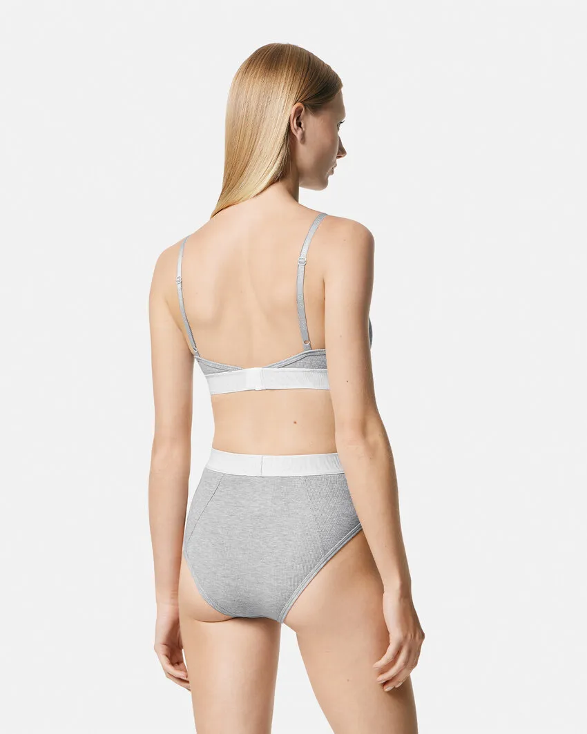 Versace Logo-Patch V-Neck Bra