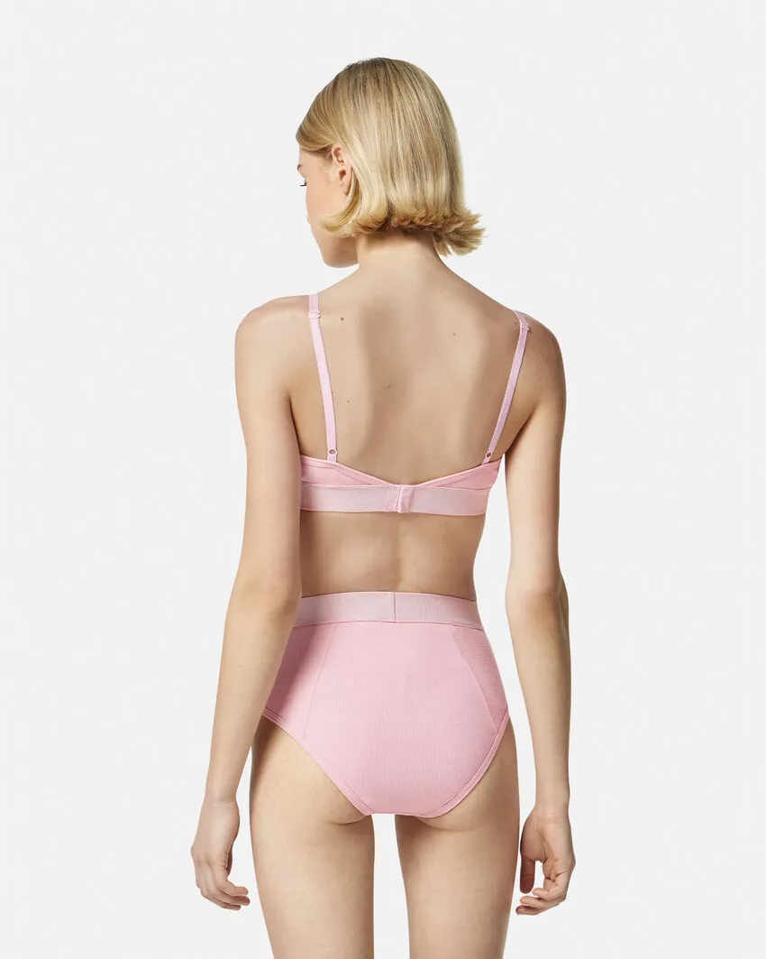 Versace Logo-Patch V-Neck Bra