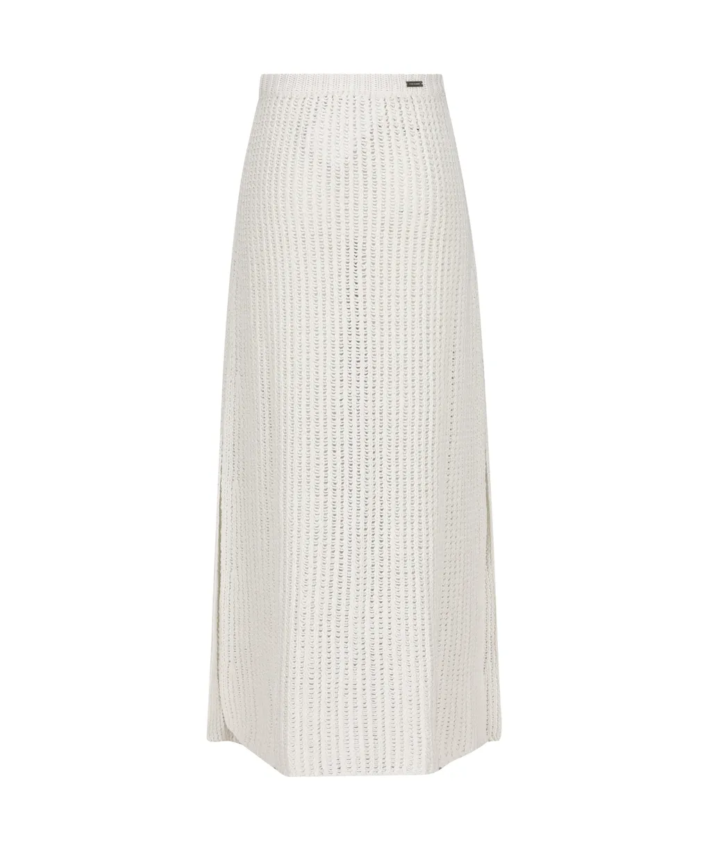Salvatore Ferragamo Side-Slit Knitted Midi Skirt