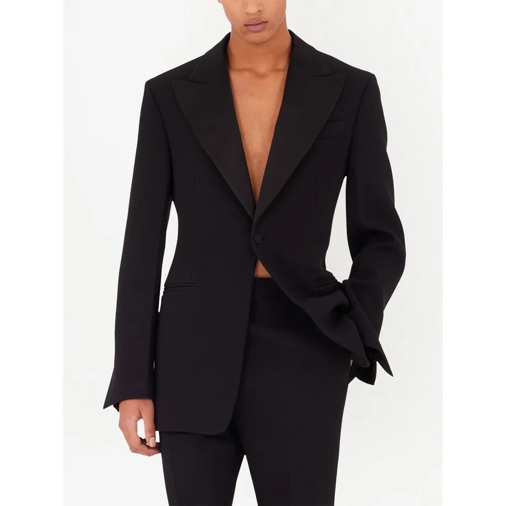 Salvatore Ferragamo Single-Breasted Tuxedo Tailored Blazer