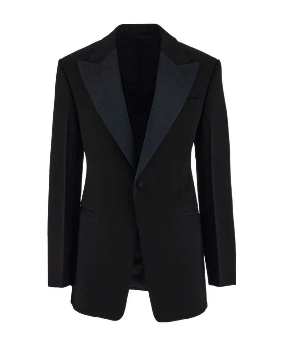 Salvatore Ferragamo Single-Breasted Tuxedo Tailored Blazer