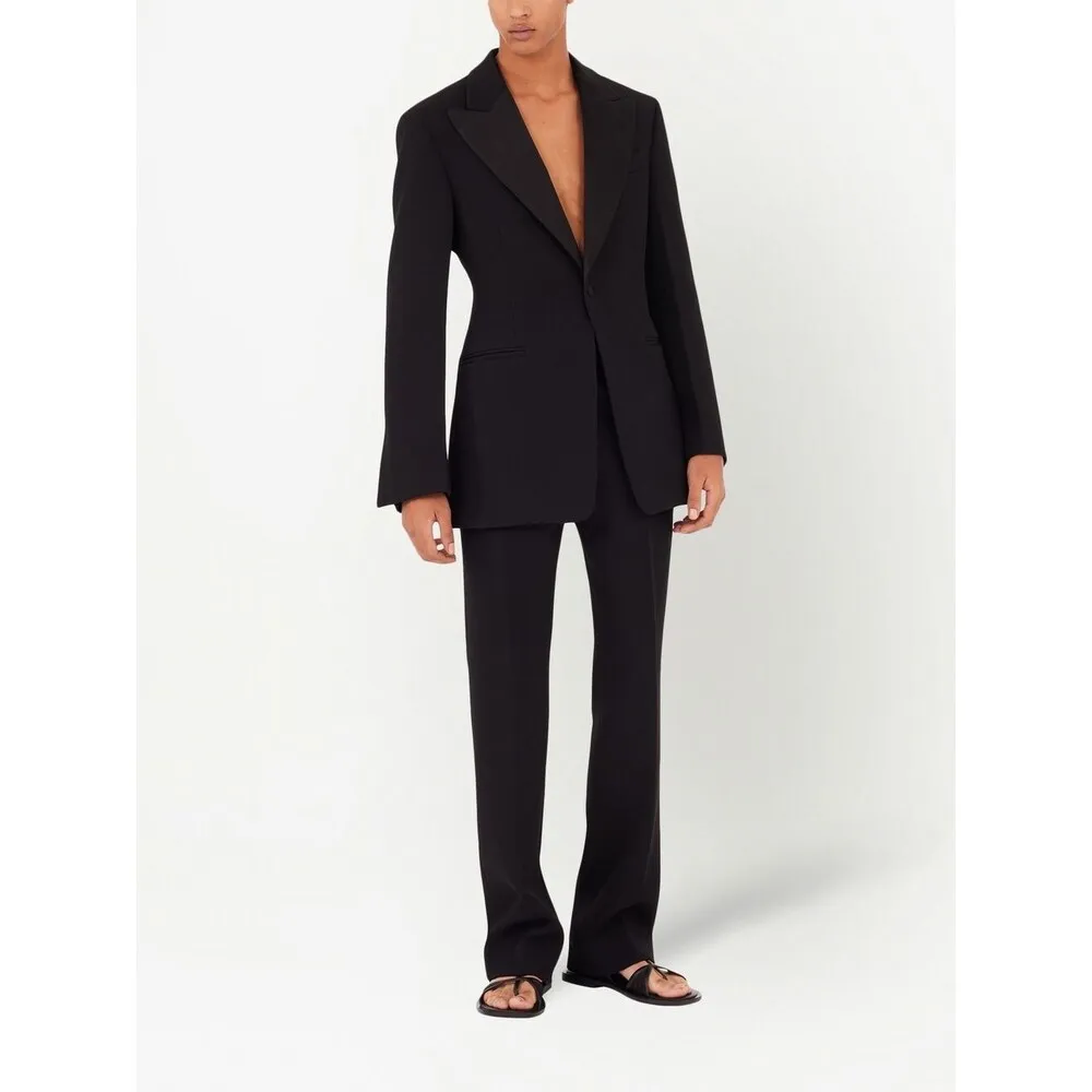 Salvatore Ferragamo Single-Breasted Tuxedo Tailored Blazer