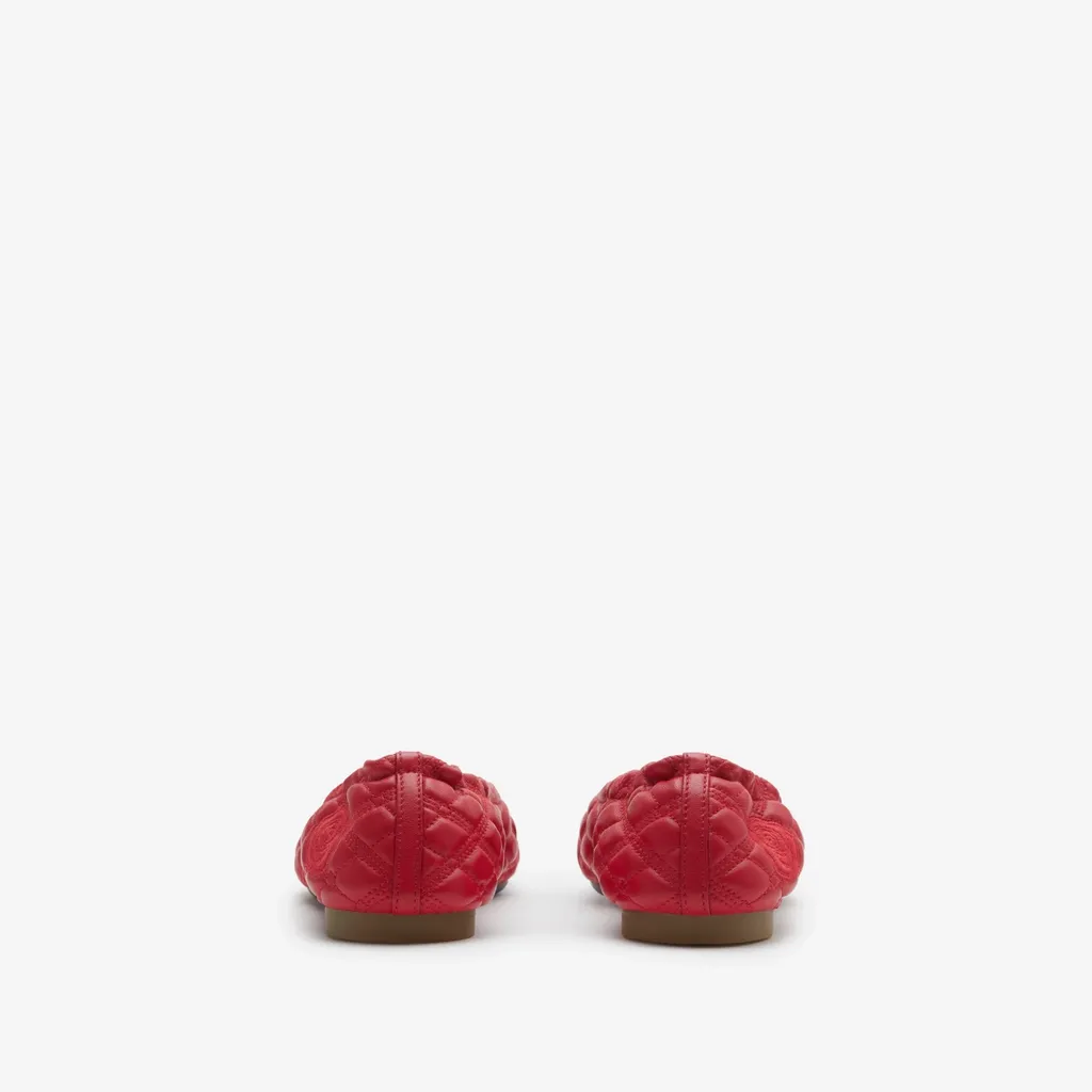 Burberry Ekd Embroidered Quilted Ballerina Shoes