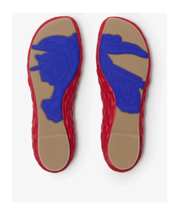 Burberry Ekd Embroidered Quilted Ballerina Shoes