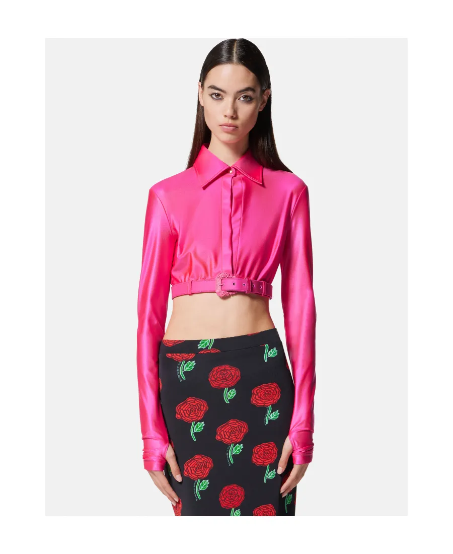 Baroque Buckle Crop Shirt