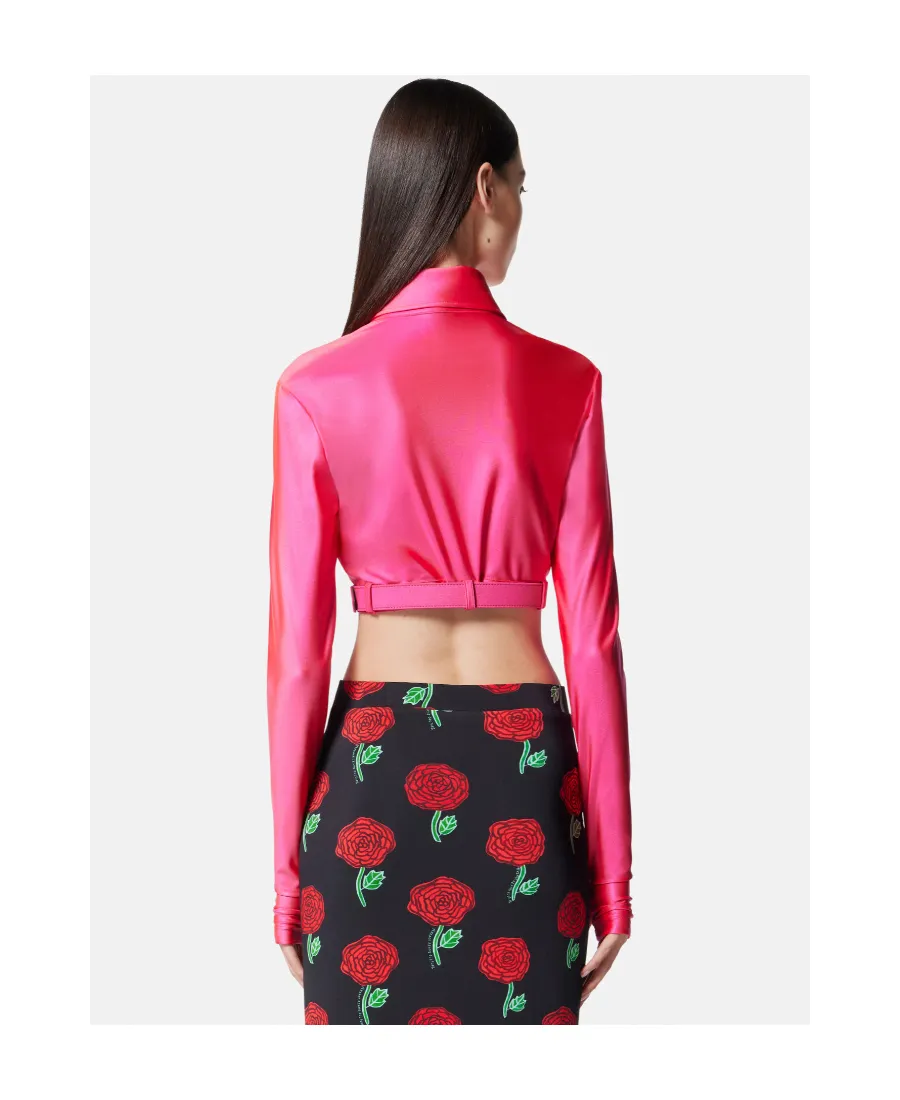 Baroque Buckle Crop Shirt