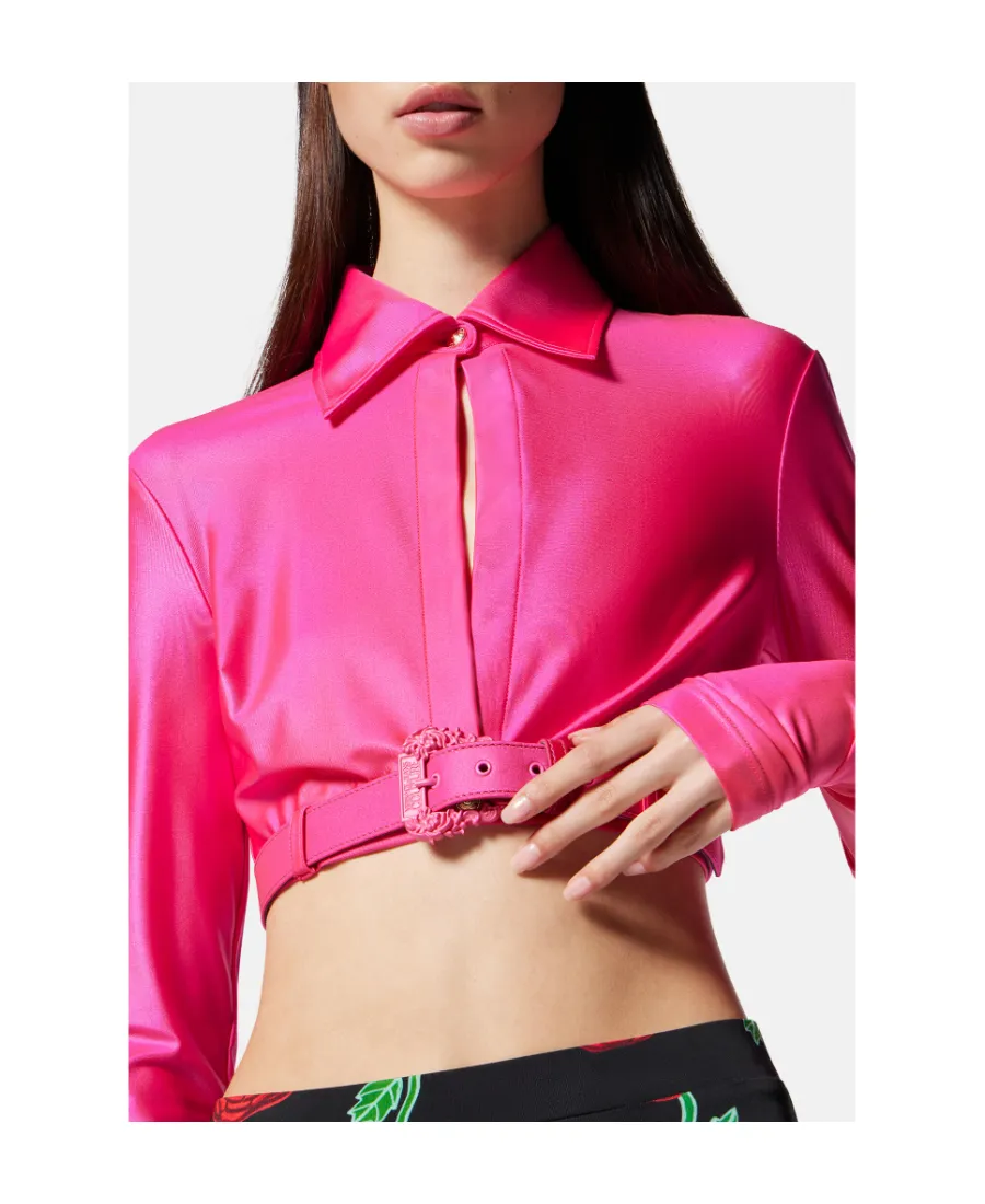 Baroque Buckle Crop Shirt