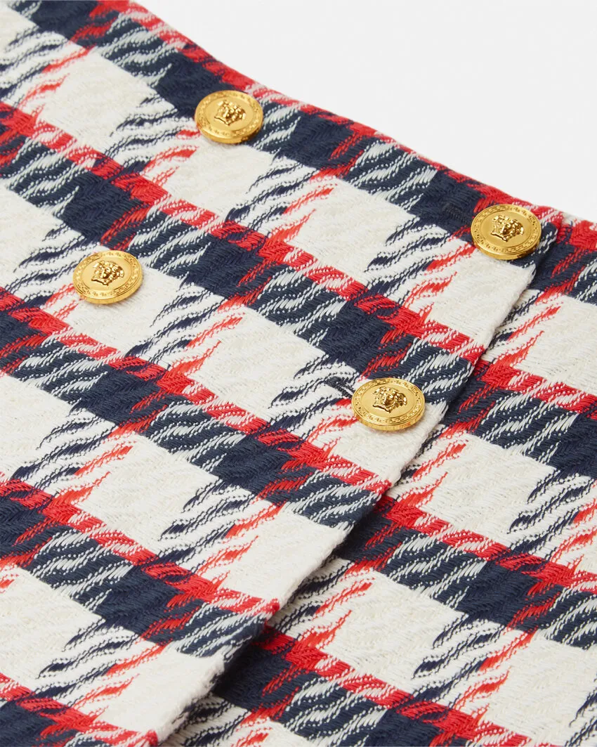 Versace Kids Checked Tweed Skirt