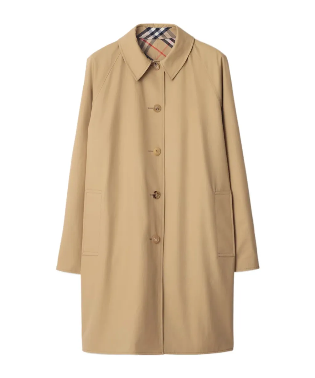 Burberry Check-Pattern Buttoned Reversible Trench Coat