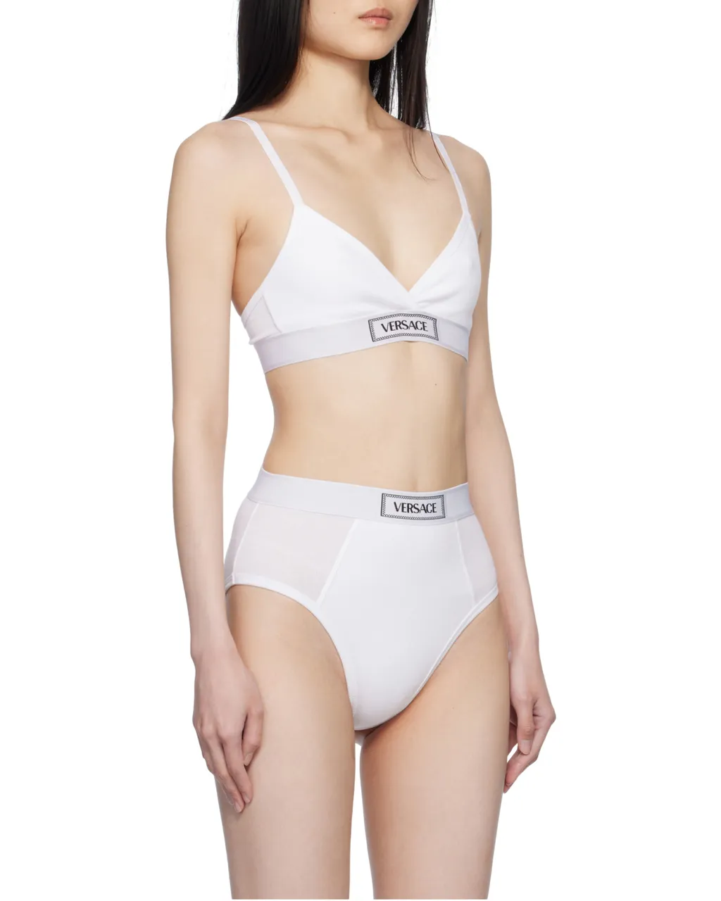 Versace Logo-Patch V-Neck Bra