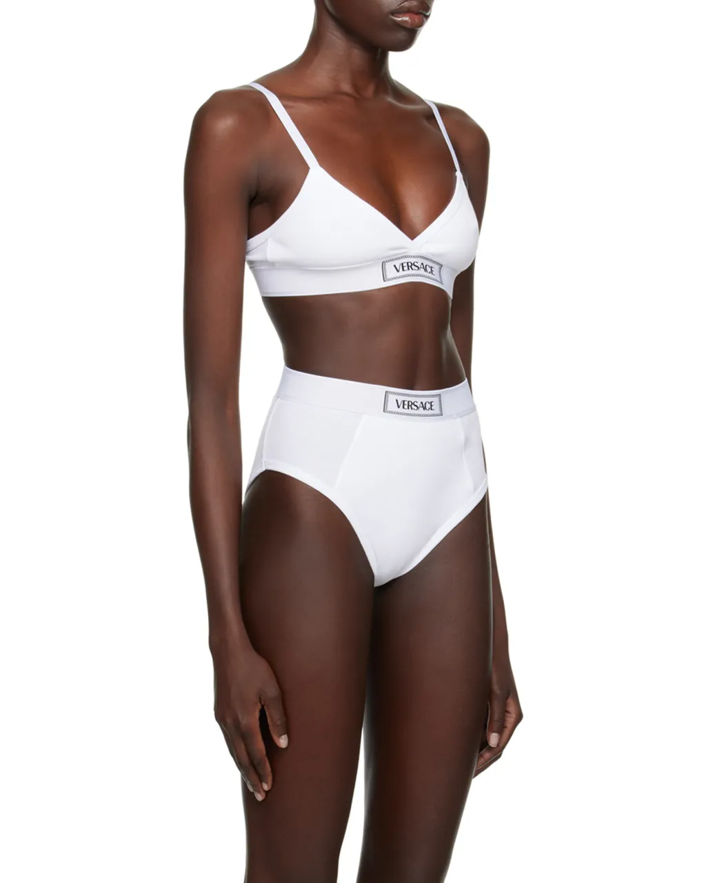 Versace Logo-Patch V-Neck Bra