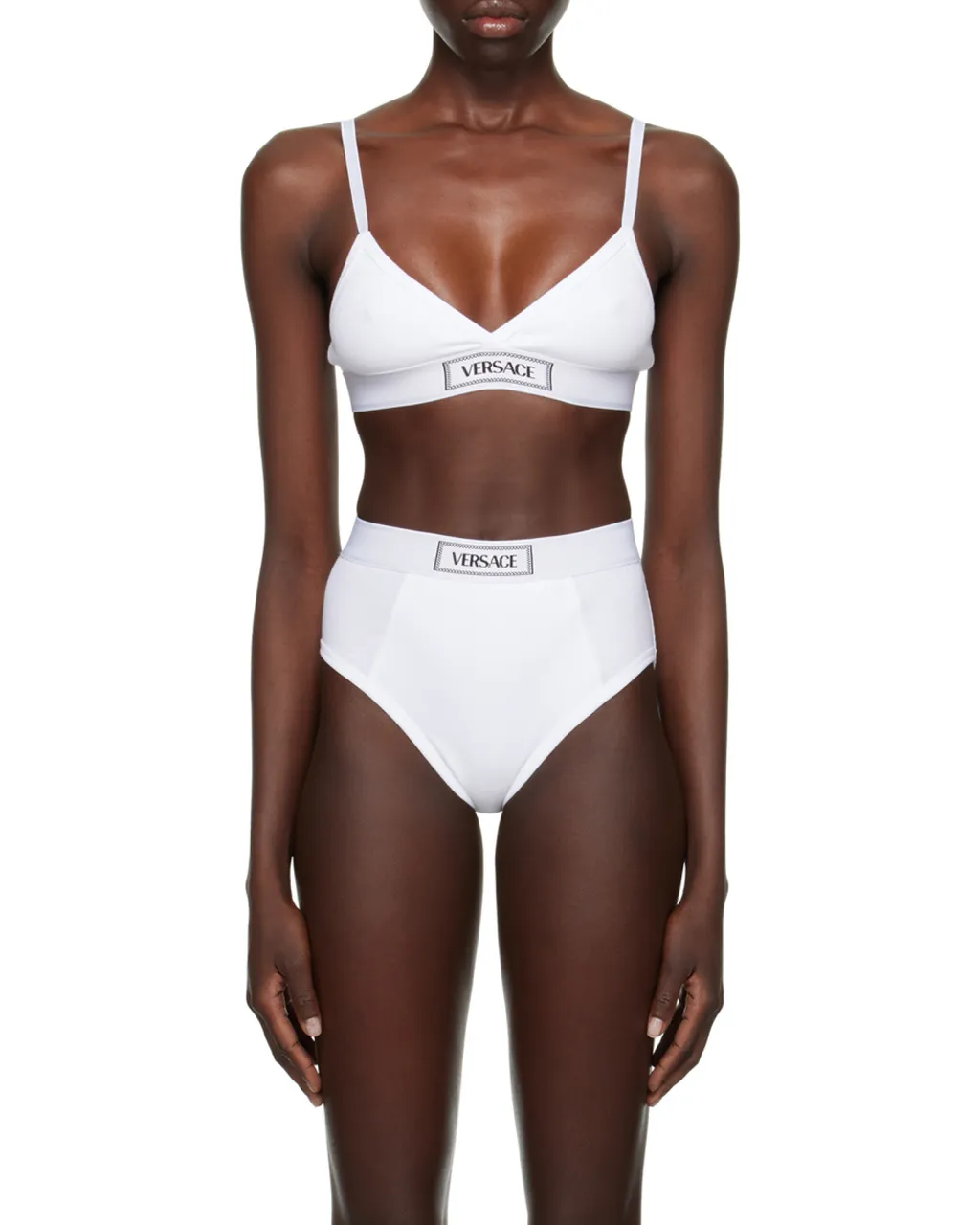 Versace Logo-Patch V-Neck Bra