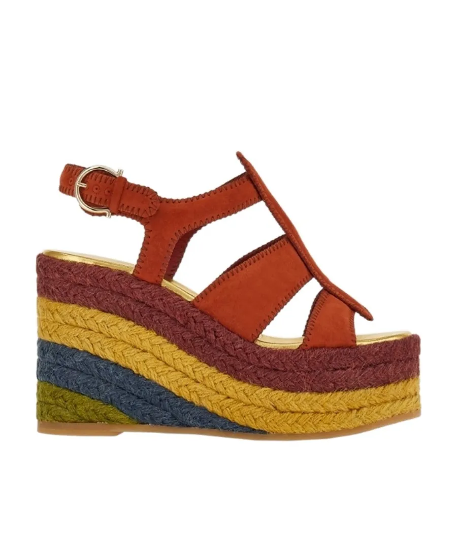 Salvatore Ferragamo Ankle Strap Wedge Espadrilles