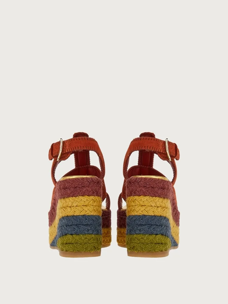 Salvatore Ferragamo Ankle Strap Wedge Espadrilles