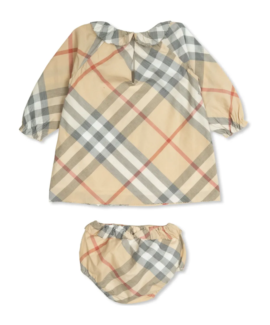 Burberry Kids Checked Dress With Bloomers