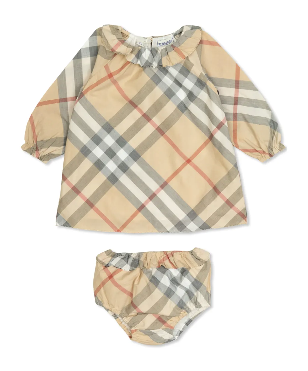 Burberry Kids Checked Dress With Bloomers
